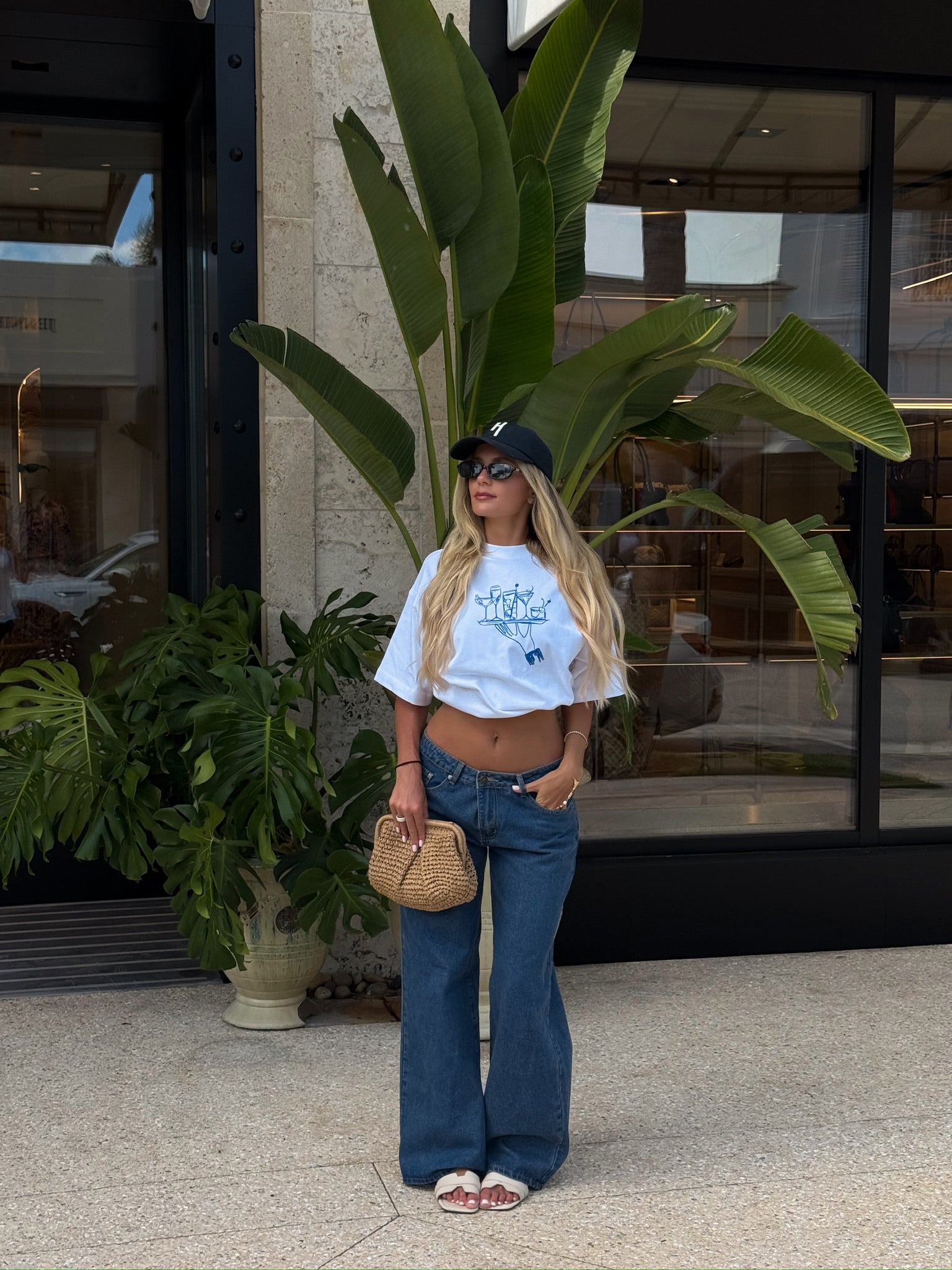 Woman in white Hang Dry tee