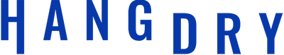 Hang Dry wordmark logo in brand blue — premium streetwear and lifestyle label